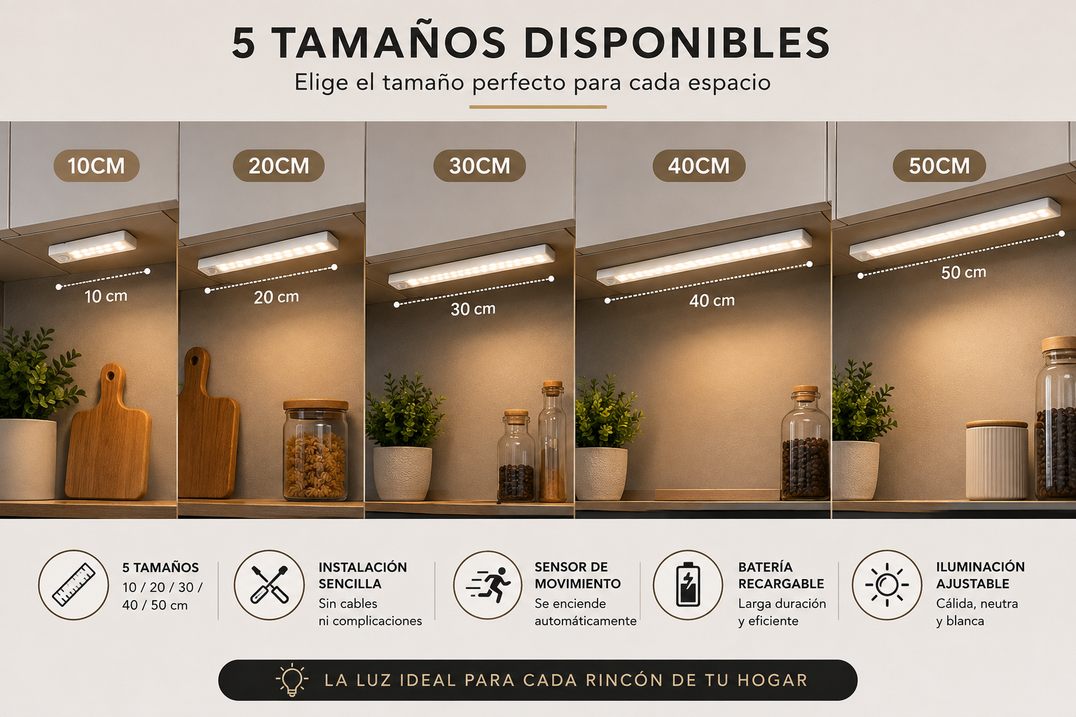 Luz LED Inteligente con Sensor de Movimiento | Lumora Home
