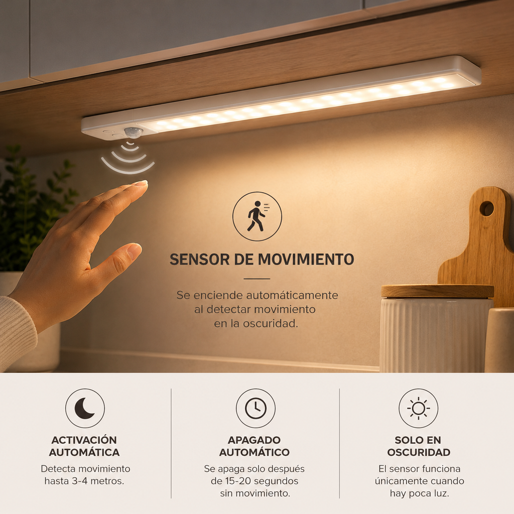Luz LED Inteligente con Sensor de Movimiento | Lumora Home